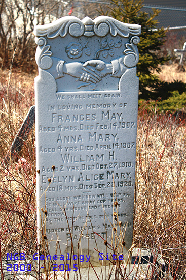 Frances May, Anna Mary, William H, Evelyn Alice Mary Barrett