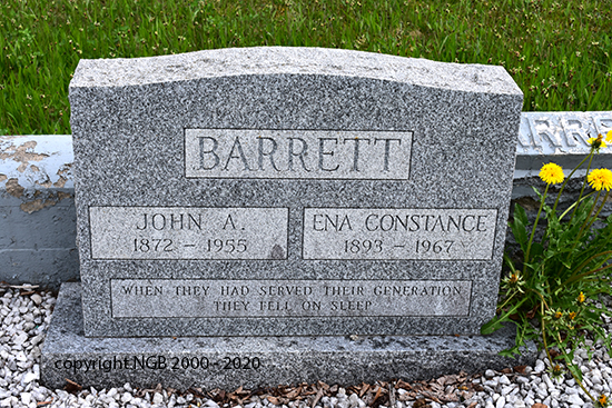 John A. & Ena Constance Barrett