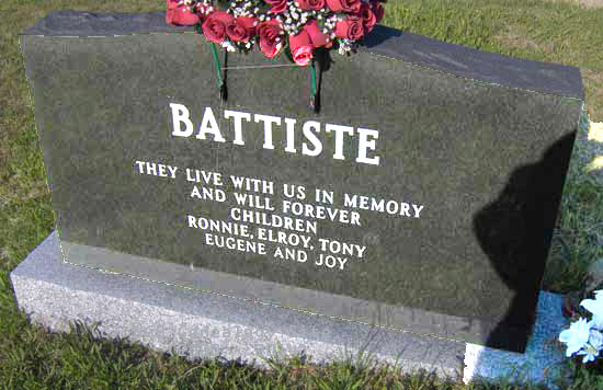 Lewis and Mary Battiste back of stone