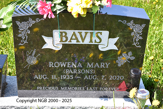 Peter F. & Rowena Mary Bavis