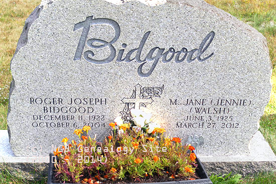 Roger Joseph & M. Jane (Jennie) (Walsh) Bidgood