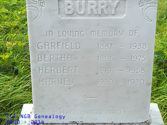 Garfield, Bertha, Herbert & Harvey Burry