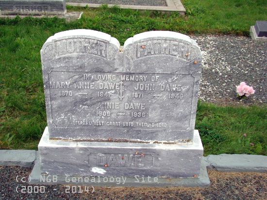 Mary Ann, John and Annie Dawe