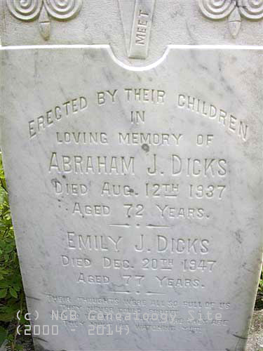 Abraham J. & Emily J. Dicks