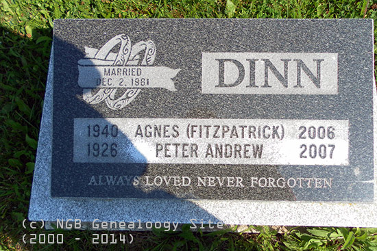 Agnes(Fitzpatrick) & Peter Andrew Dinn