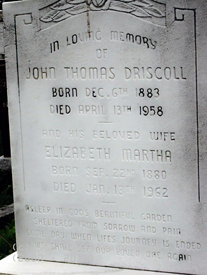 John Thomas & Elizabeth Martha Driscoll