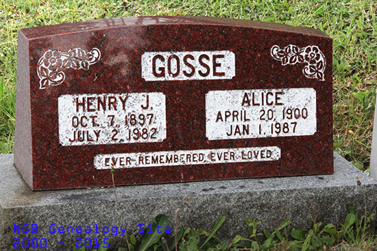 Henry J, & Alice Gosse