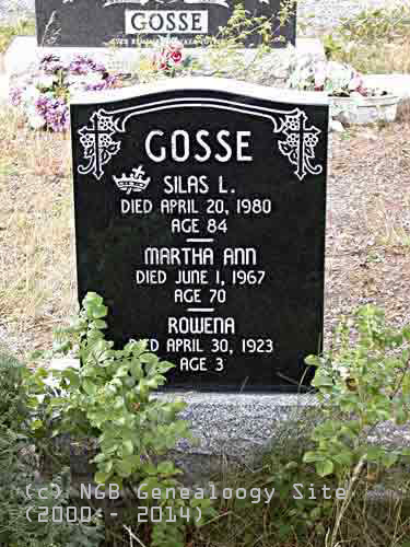 Silas L., Martha Ann, Rowena GOSSE