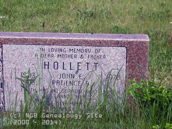 JOHN E. AND PATIENCE HOLLETT