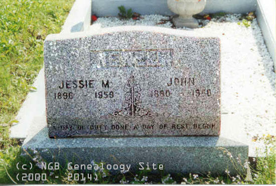 John and Jessie Newell Headstone