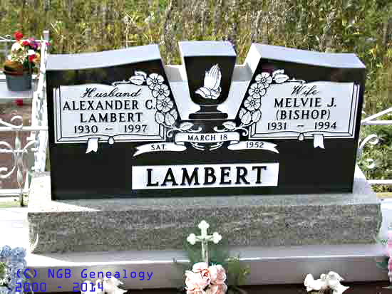 Alexander C. LAMBERT and Melvie J. (BISHOP) LAMBERT