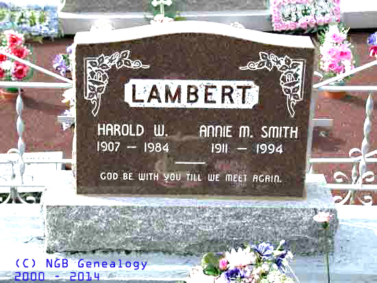 Harold W. and Annie M. LAMBERT 