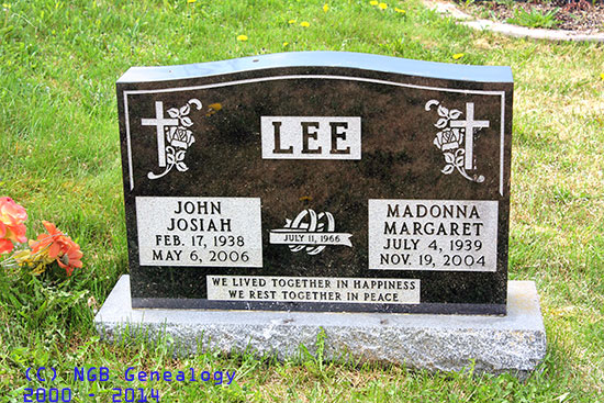 John Josiah & Madonna Margaret Lee