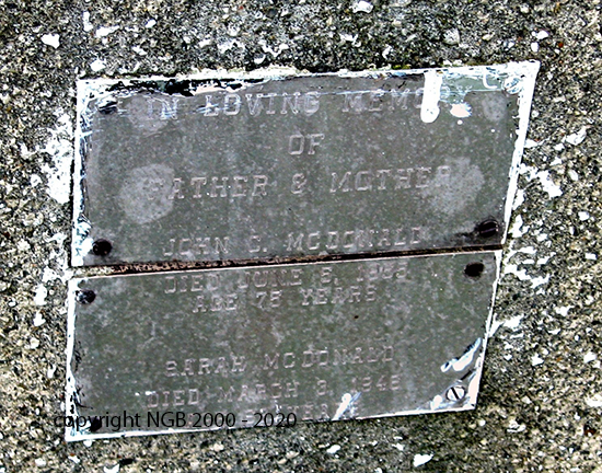 John C. & Sarah McDonald