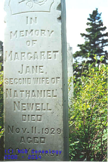 Margaret Jane Newell Headstone