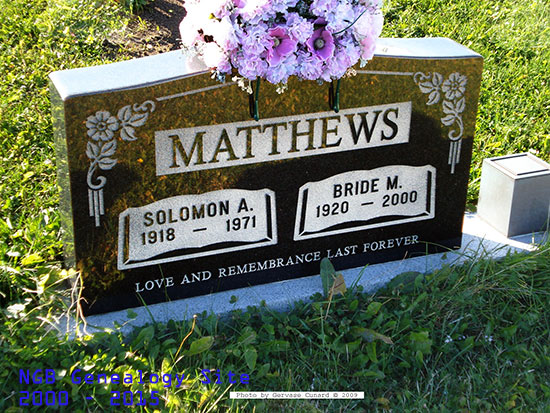 Solomon A. & Bride M. Matthews