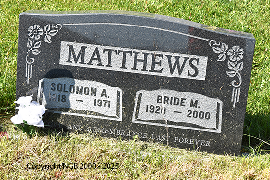 Solomon A. & Bride W. Matthews