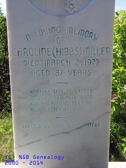 Caroline (Hibbs) Miller