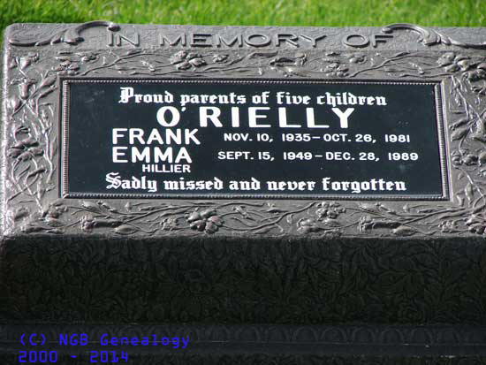 FRANK AND EMMA O'RIELLY