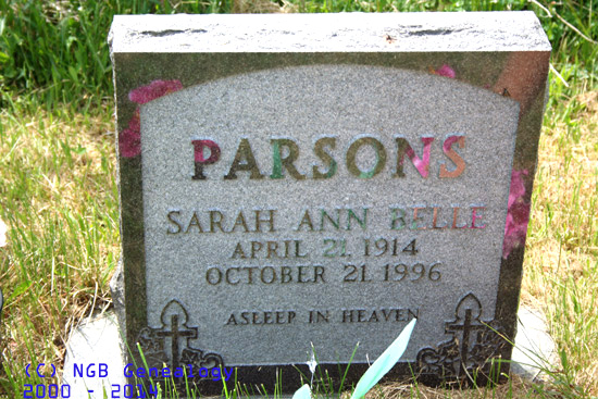 Sarah Ann Belle Parsons