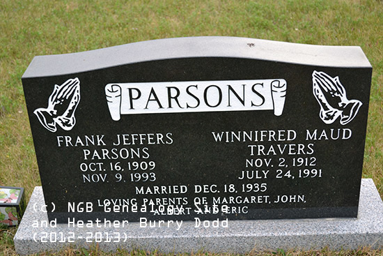 Frank Jeffers & Winnifred Maud Parsons