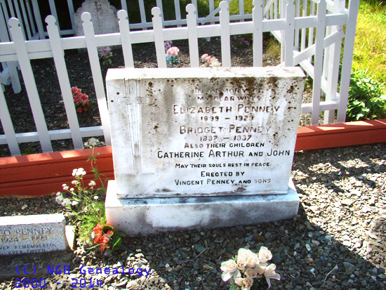 Elizabeth, Bridget, Catherine, Arthur, and John Penney