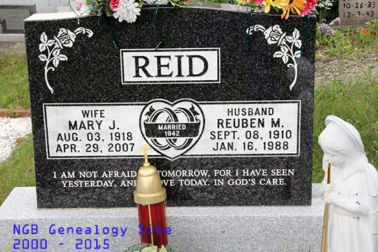 Mary J. & Reuben M Reid