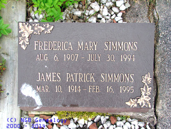 Frederica Mary and James Patrick Simmons