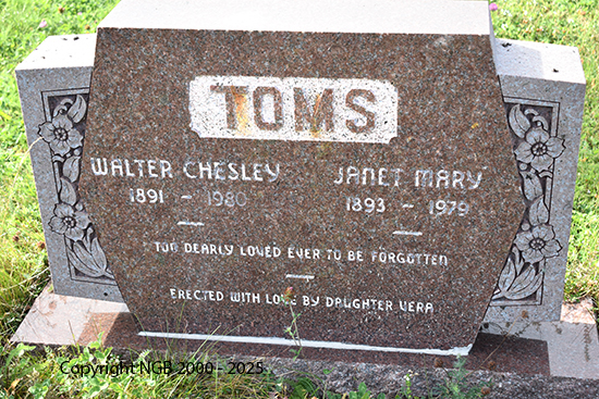 Walter Chesley & Janet Mary Toms