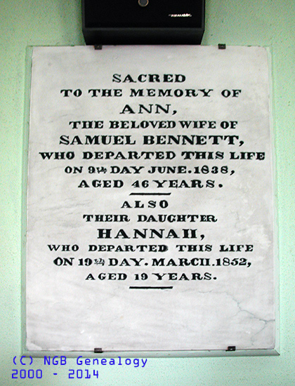 View of Bennett Plaque on Wall