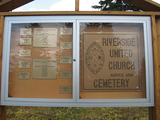 Norris Arm Early Settlers UC Cemetery Sign