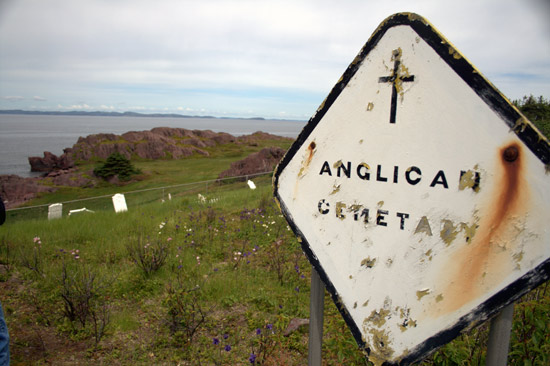 View of Cemetery Sign
