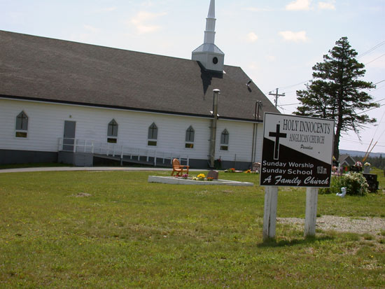 View of Church and Sign