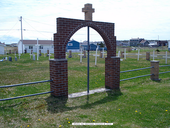 View of cemetery gate