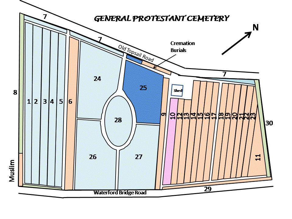 General Protestant  Cemetery Diagram