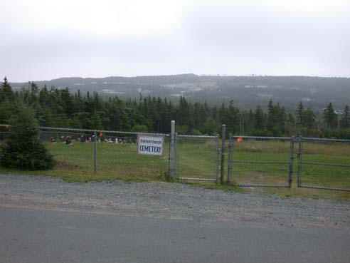 View of cemetery from gate