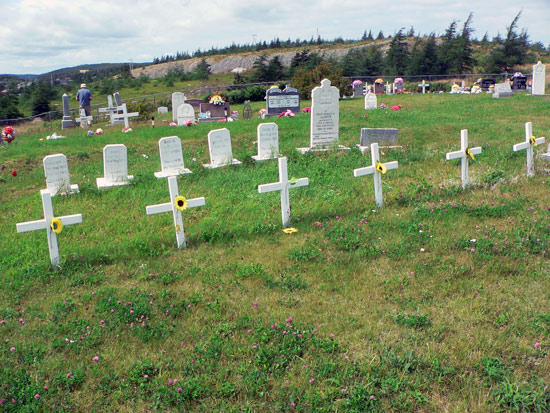 View of unknown row of Crosses