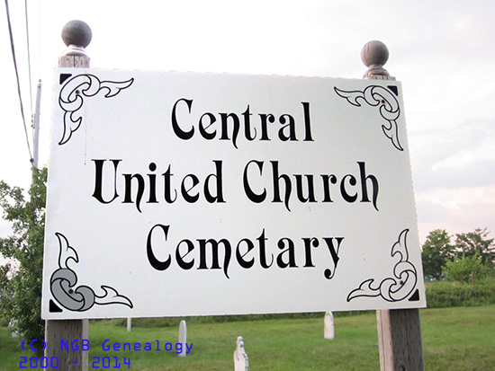 View of cemetery sign