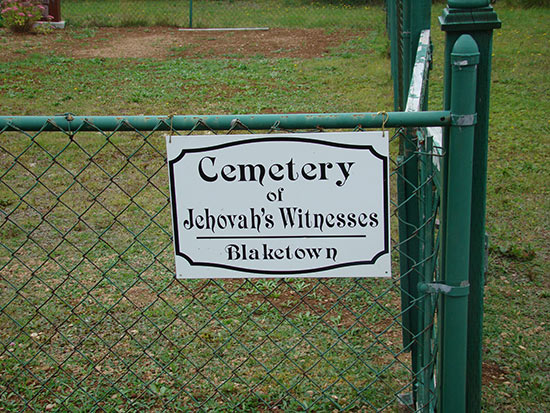 View of Cemetery Sign