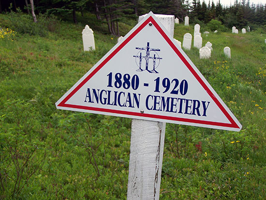 View of Cemetery Sign