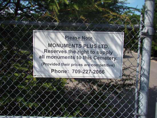 Cemetery Information Sign