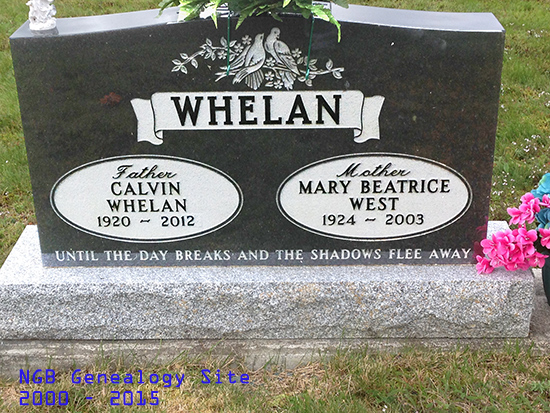 Calvin & Mary Beatrice West Whelan