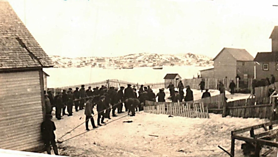 Hauling the Twillingate Office - 1928