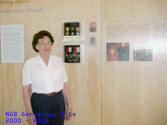 Helen at George Small's wall in the Museum