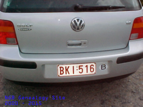 A rented car in Belgium bearing the Regt # of Pte George Small