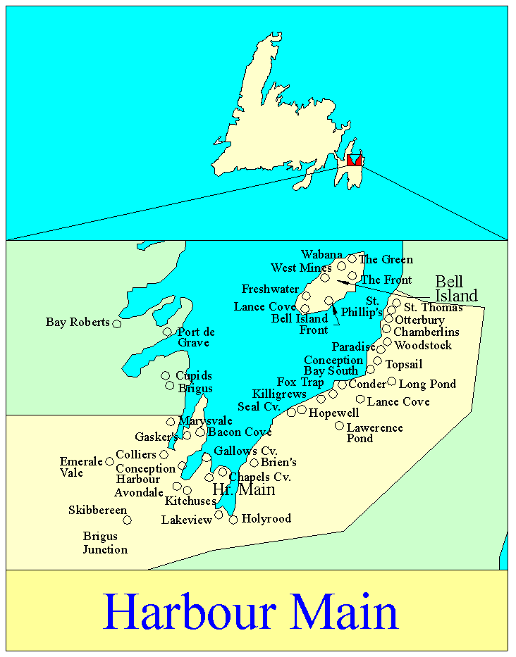 Newfoundland's Grand Banks Map of Harbour Main District
