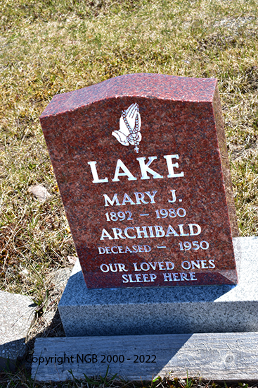Archibald &mp; Mary J. Lake