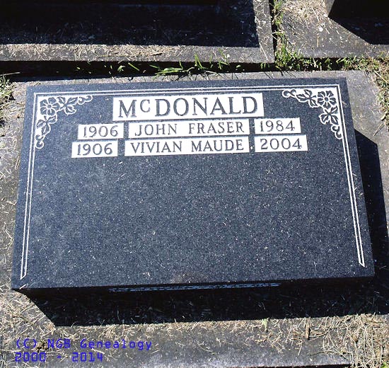 John Fraser & Vivian Maude MacDonald