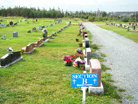View of Section B in Cemetery