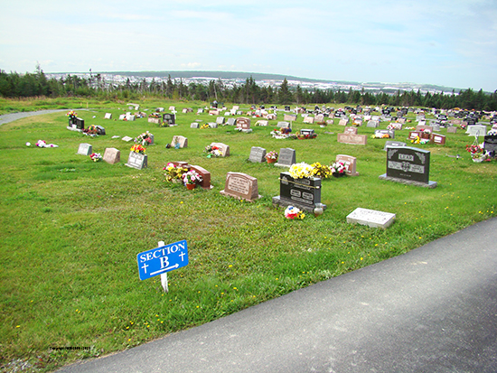 View of Section B in Cemetery